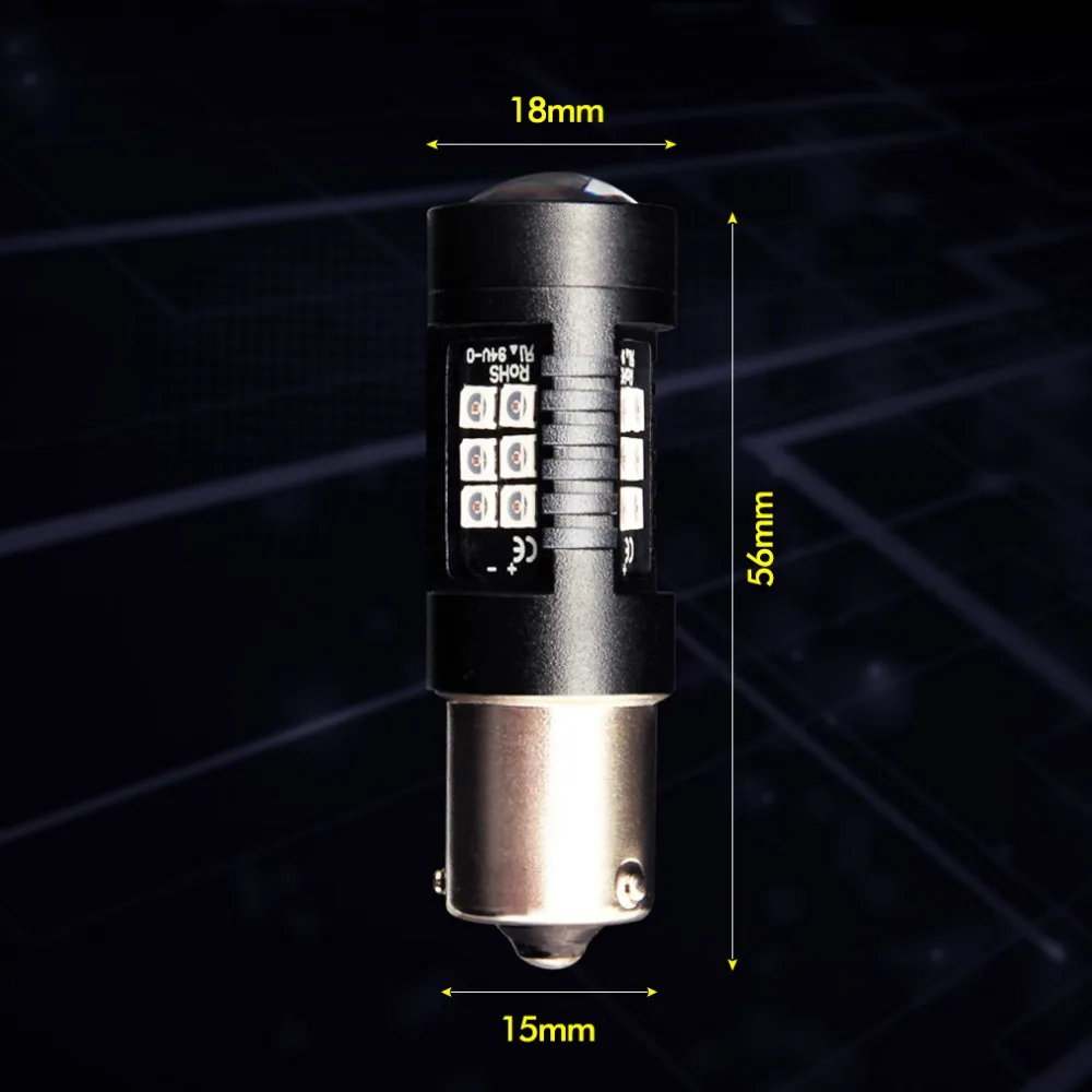 Светодиодный фонарь поворота автомобиля BAU15S 2 шт. светильник 21SMD 1156 белый красный