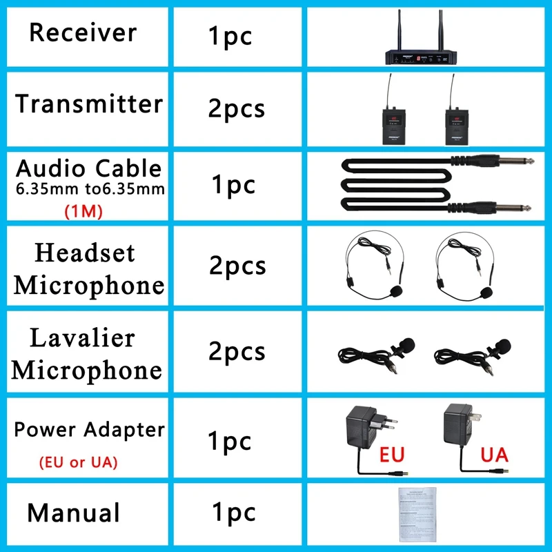Freeboss FB-U10H2 двухсторонний цифровой UHF беспроводной микрофон с 2 отворотом 2 микрофона гарнитуры(2 передатчика