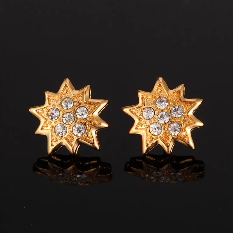 Женские серьги подвески с кристаллами золотистого/серебристого цвета E010|earrings for