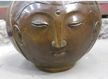 11 &quotКитай кобр tallada hermosa belle cara y el hombre кара escultura florero медь бронзовые украшения