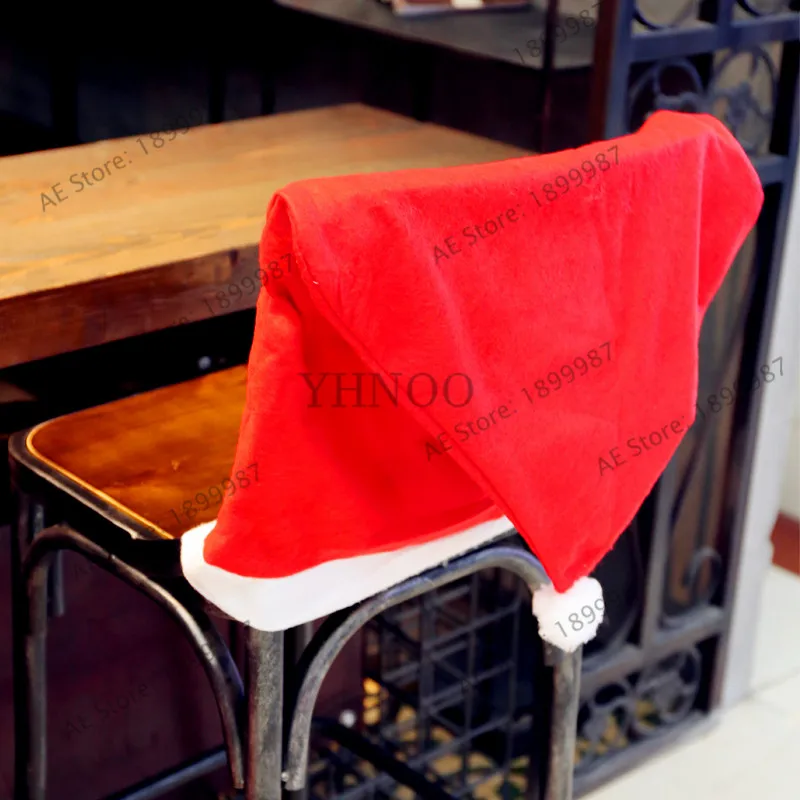 2 шт. шапки Санта-Клауса рождественские снежинки чехлы на стулья украшения спинку