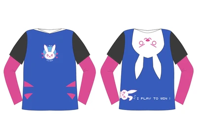 [Сток] игровая футболка с принтом OW D. VA, пуловер с капюшоном, летний топ для косплея - Цвет: As picture
