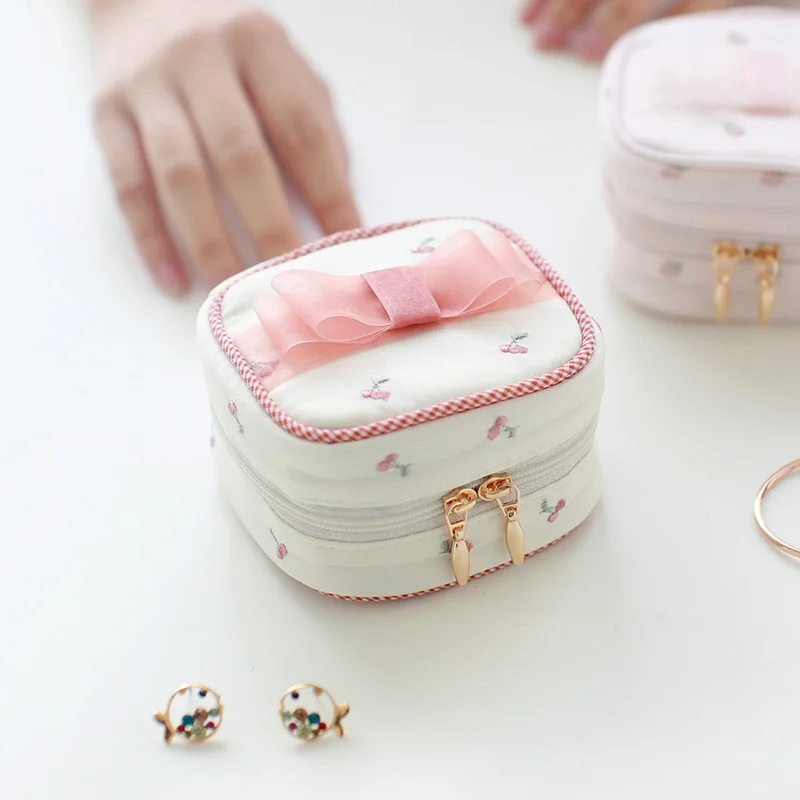 Коробка для ювелирных изделий с вышивкой вишни коробка путешествий упаковка