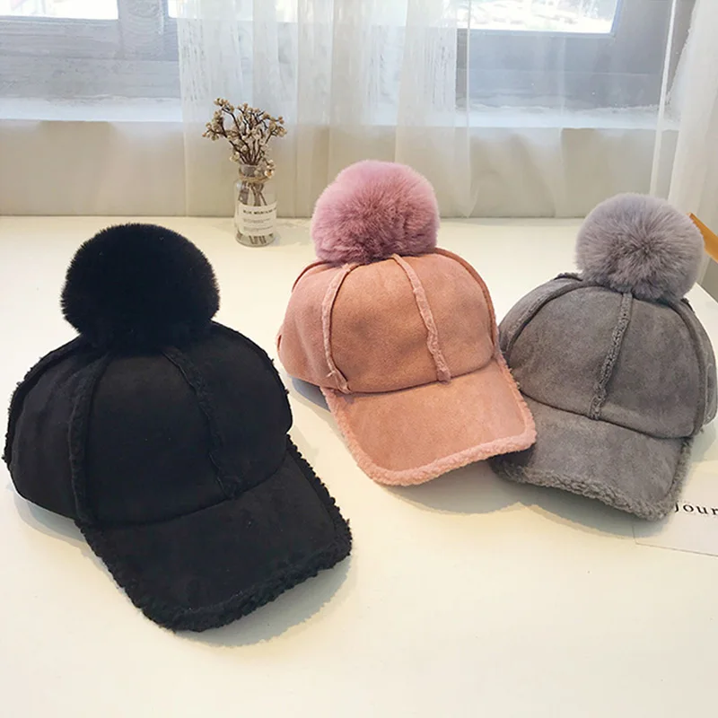 Кепка Женская плюшевая модная бейсболка Повседневная универсальная уличная