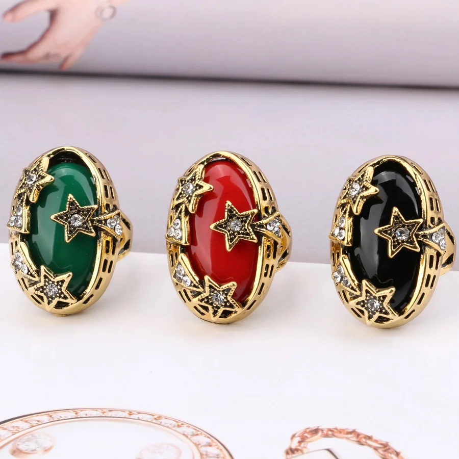 Модные антикварные золотые женские кольца Kinel винтажные Свадебные украшения с