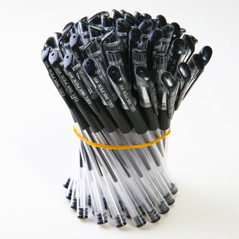 Black pens EZONE 20 шт./компл. нейтральная чернила гелевая ручка и ручка с заправляемым стержнем цвет: черный, Синий Красный 0,5 мм пуля пополнения чернил канцелярские принадлежности школьные подарки - Цвет: Black pens
