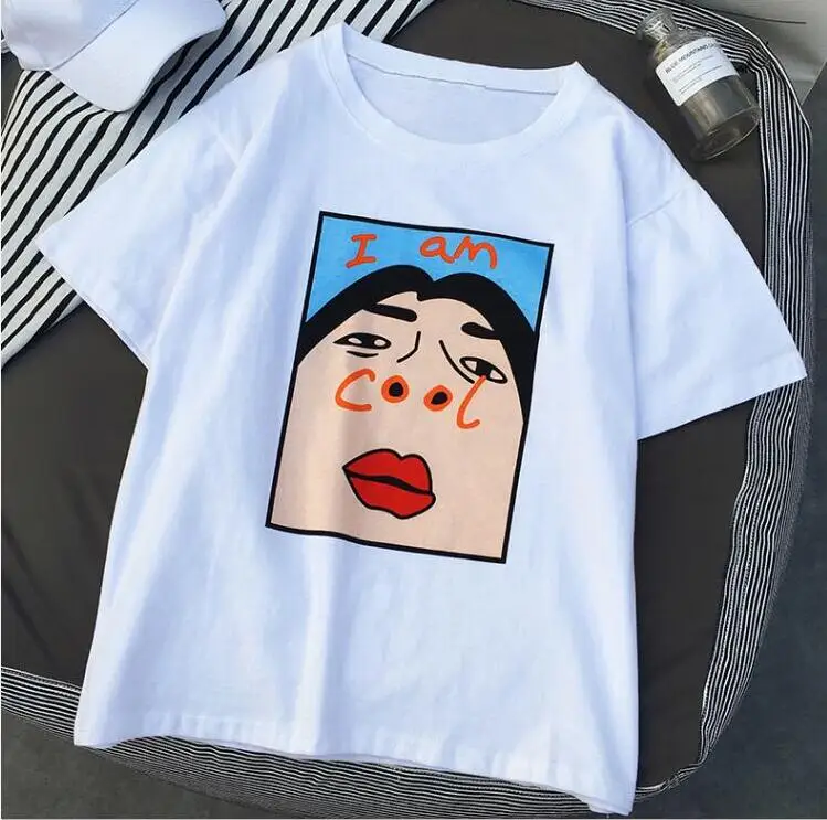

Summer Harajuku I am Cool Funny Letter Print T shirt Women