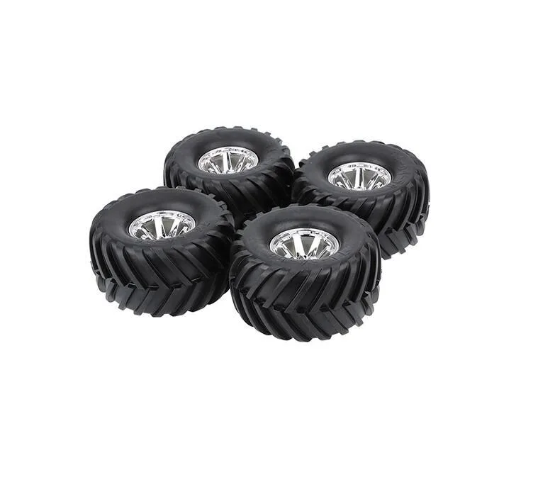 Free Shipping 4PCS 1/10 RC Monster Truck Tire Rubber Tires Red/Blue/Silver Diameter 134mm | Игрушки и хобби