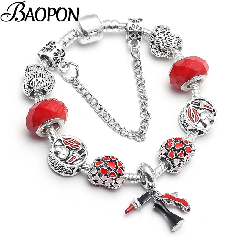 BAOPON Rainbow of love Charms Bracelet &amp Bangles for Women Fashion Jewelry With Beads Fine Wholesale | Украшения и аксессуары