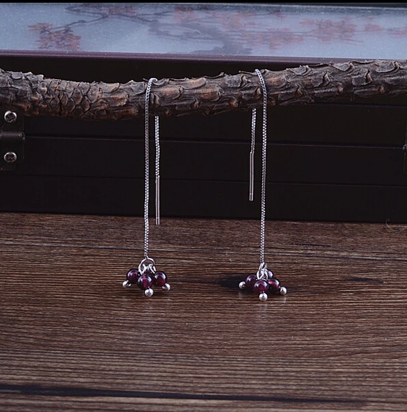 ZCD серьги 509 + гранат кристалл свежий арт анти аллергия линия уха женский earbob |