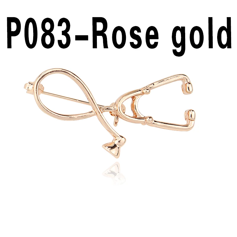 rose gold Золотой Серебряный цвет Кристаллы медицинская Брошь булавка ювелирный подарок для доктора/медсестры/МД/Медицинские студенческие украшения для химиков брошь - Окраска металла: rose gold