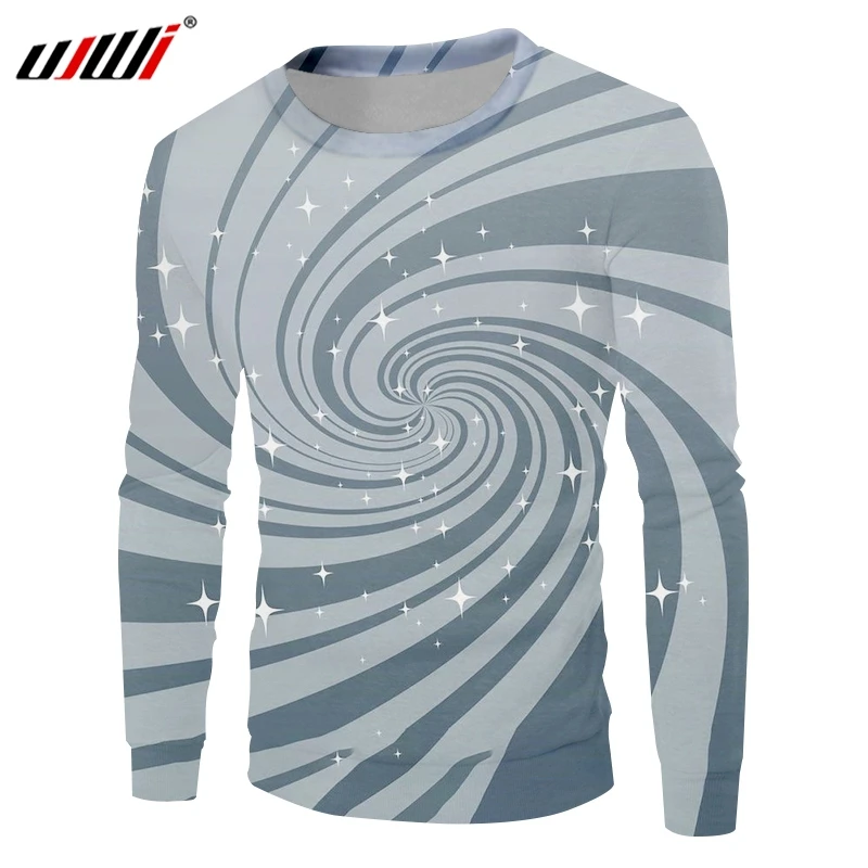 

UJWI New 3D Printed Personality Glitter Pattern Man Sweatshirt Stripe And Vortex Casual Harajuku Big Size 6XL Pullover