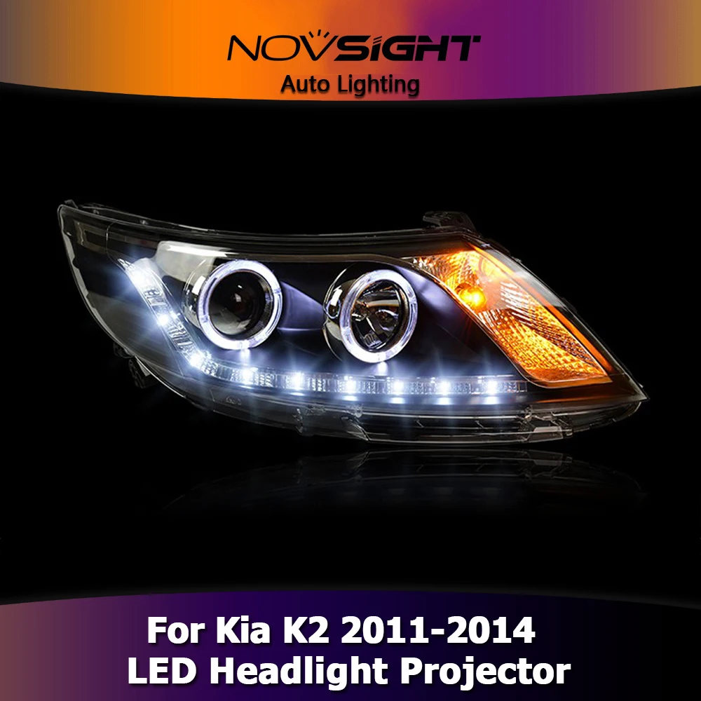 NOVSIGHT 2 шт. H7 светодиодный проектор головной светильник DRL водонепроницаемый авто светильник ing противотуманный светильник для Kia K2 2011