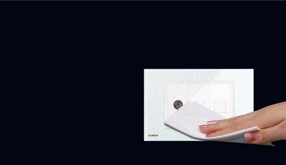 Livolo Global tv+ Tel+ Com розетка, с белым/черным жемчужным хрустальным стеклом, VL-C91VTC-11/12