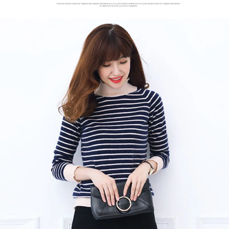 Свитер женский кашемировый в полоску мягкий и удобный зимний | Женская одежда