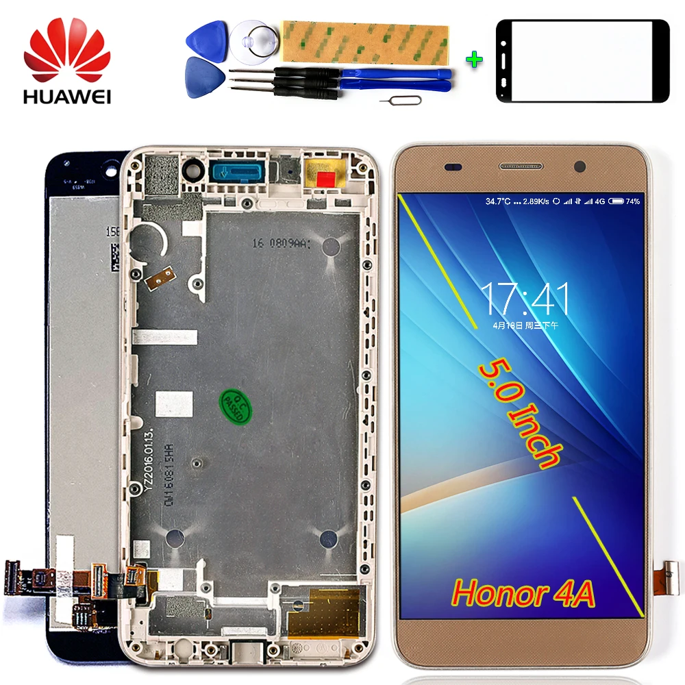 Huawei Honor 4A 5 0 дюймовый ЖК дисплей Y6 SCL L01 L21 L04 кодирующий преобразователь сенсорного