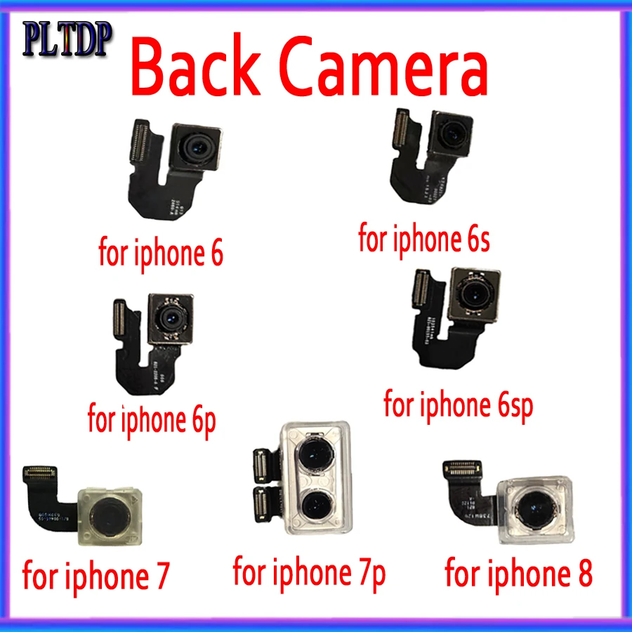 100% оригинальная задняя камера для iphone 6 6P 6S 6SP 7 7P 8 8P X XS XR с флэш-модулем большая |