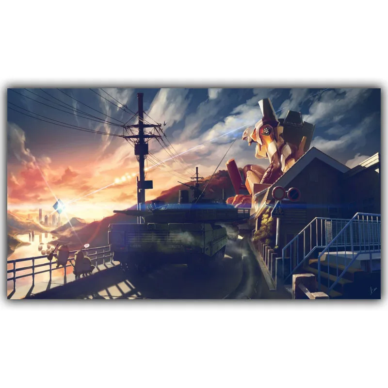 Новый плакат Evangelion японского аниме мальчик и девочка любимый мультфильм спальня