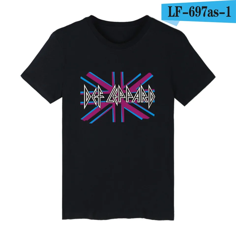 Новое поступление, Def leppard, рок-н-ролл, длинная футболка, хип-хоп, футболка с коротким рукавом и классическая Панк-музыка, футболки - Цвет: black