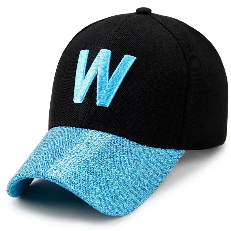 Модная бейсболка с блестящими изогнутыми краями для мужчин и женщин вышивкой