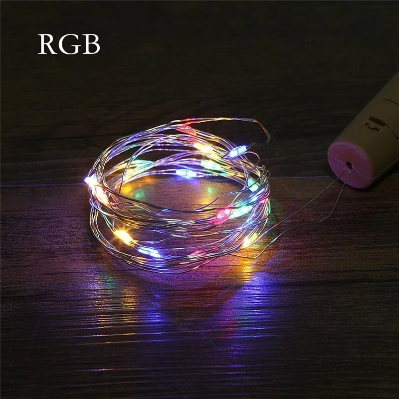 RGB 2 м/20 светильники в форме винных бутылок 7 цветов пробки для бутылок светодиодный шнур для бара Рождество Свадьба Вечеринка год украшение Питание от батареи - Испускаемый цвет: RGB