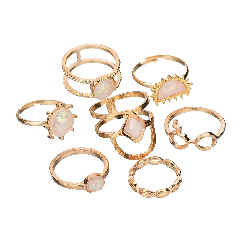 7 шт./компл. супер значение hyperbole Модный золотой цвет металлический панк красочный