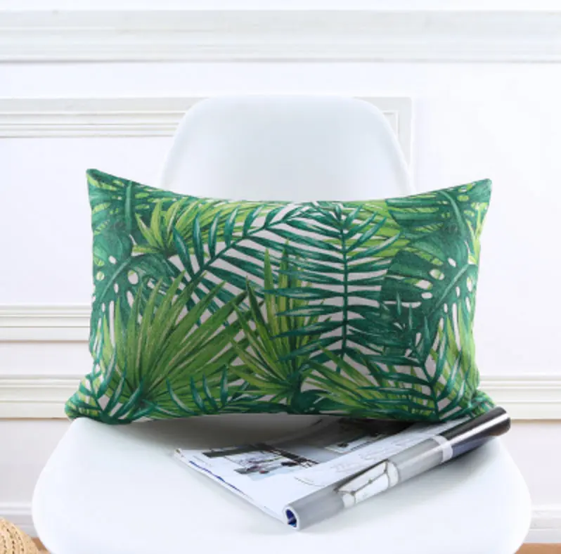 Бесплатная доставка! Подушка квадратной формы с зелеными растениями в