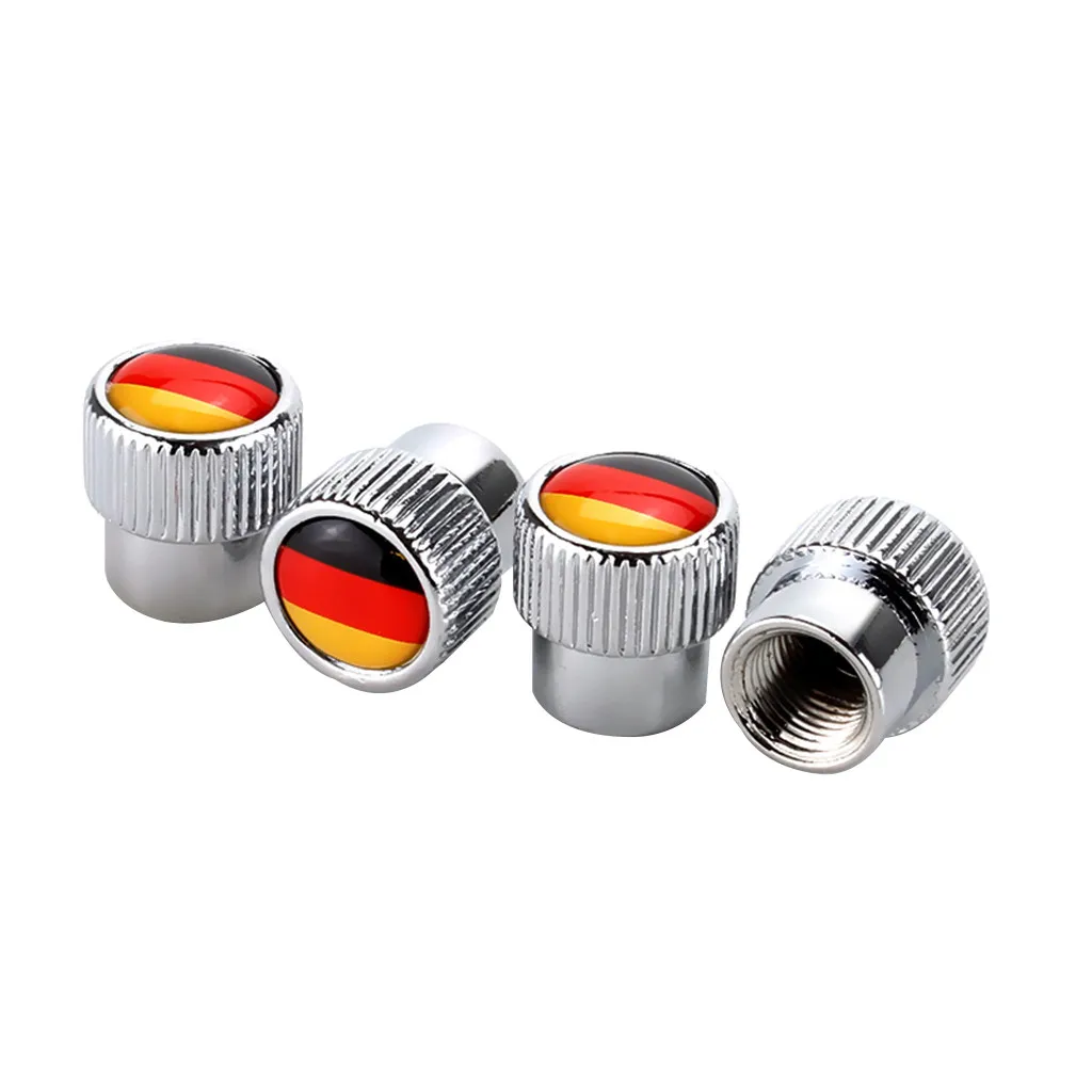 WUPP Nuts &amp Bolts 2019 NEW hot sale 4 Pcs German flag Alloy Black Enamel Auto Wheel Tire Valve protectors diy high quality 9617 |