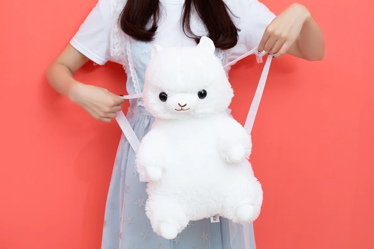 40 см Kawaii плюш из шерсти альпаки рюкзак плюшевая сумка на плечо женщина Радужная альпака мягкие детские игрушки дети девушки подарок на день рождения