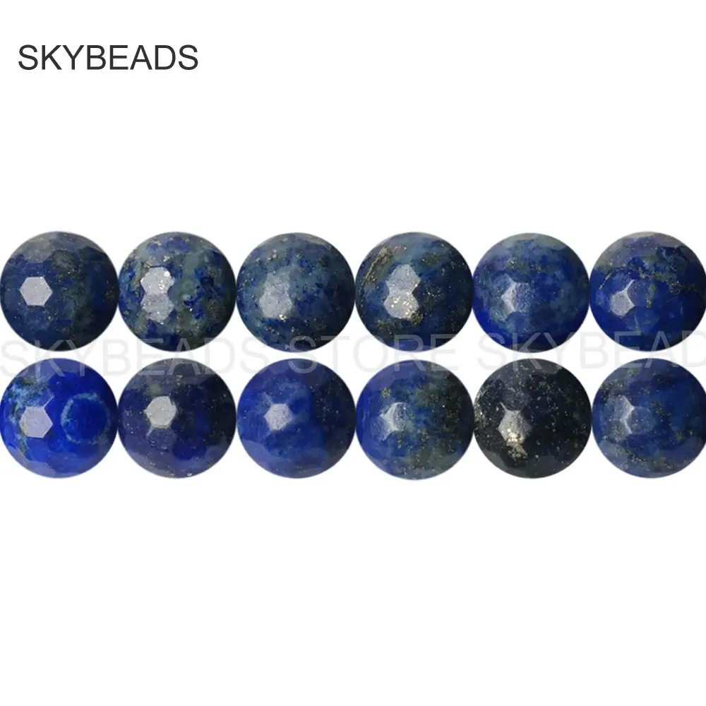 

Semi Precious Stone Beads for DIY Jewelry Making Faceted Dyed Lapis Lazuli Stone Round 4 6 8 10 12mm Beads in Bulk Wholesale