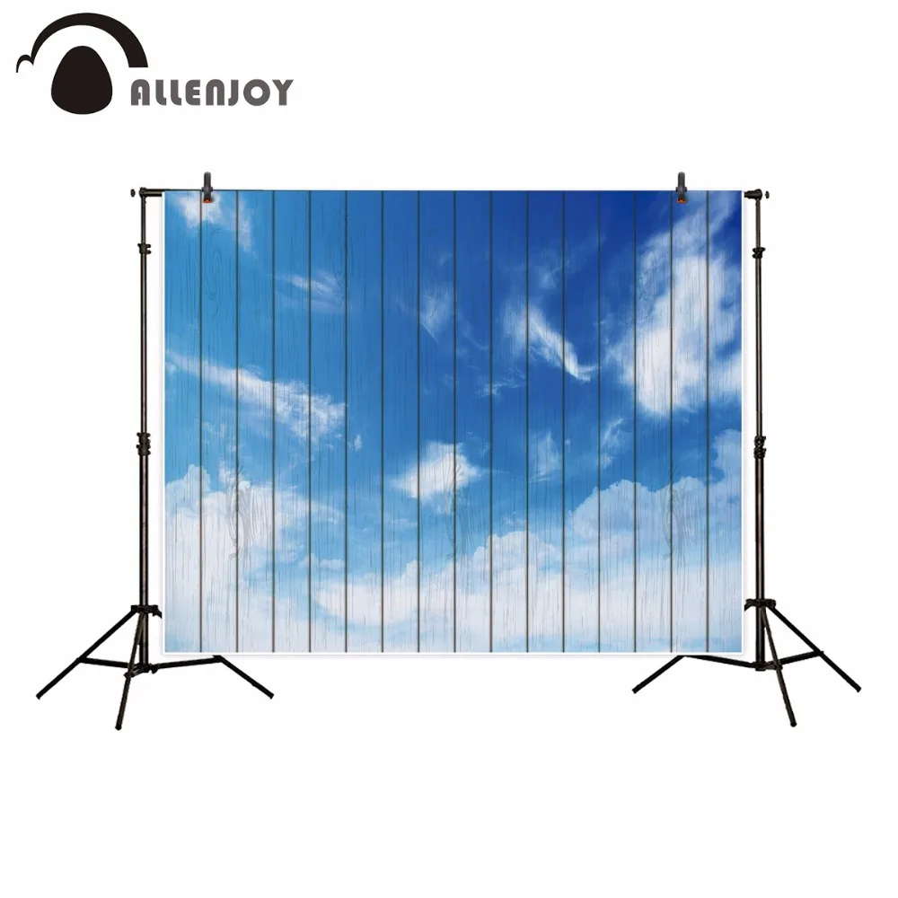 Allenjoy blue sky photography backdrop cloud natural wood room decoration background new photo studio photobooth photocall | Электроника