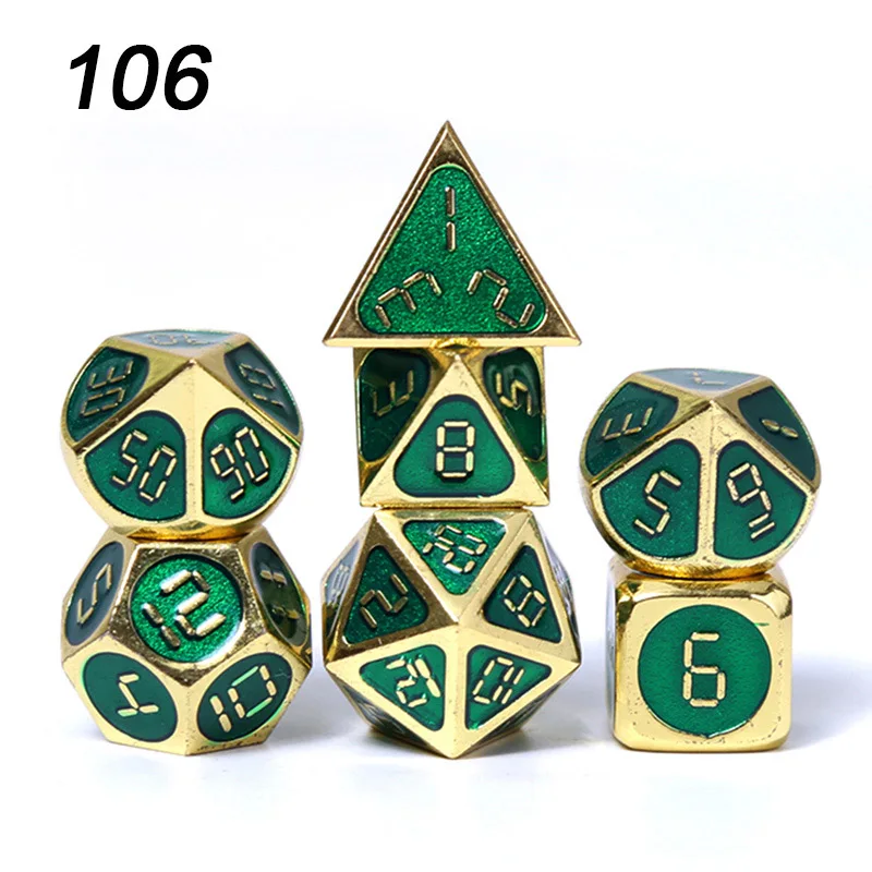 Chengshuo rpg кости Металлические dnd набор многогранных подземелья и дракона настольная игра цинковый сплав доступны в нескольких цветах d20 10 8 12 - Цвет: 106