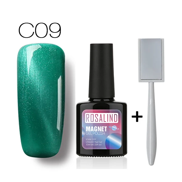 C09 with Magnet Rosalind 10 мл кошачий глаз лак для ногтей Отмачивание высококачественное покрытие 1 цвет с 1 магнитная палочка - Цвет: C09 with Magnet