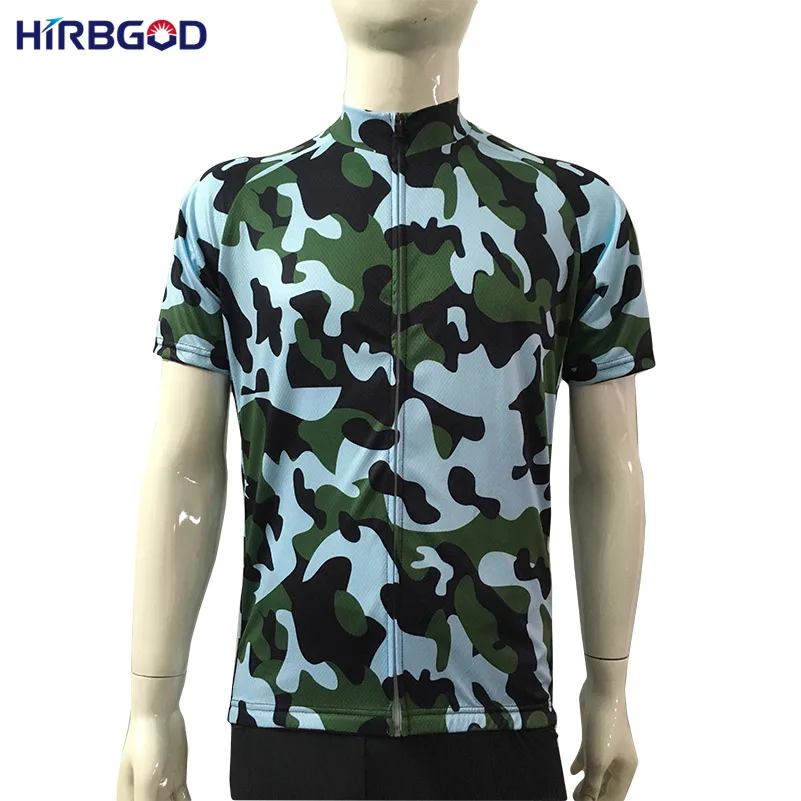 HIRBGOD камуфляжные мужские Летние Велоспорт Джерси с коротким рукавом спортивная