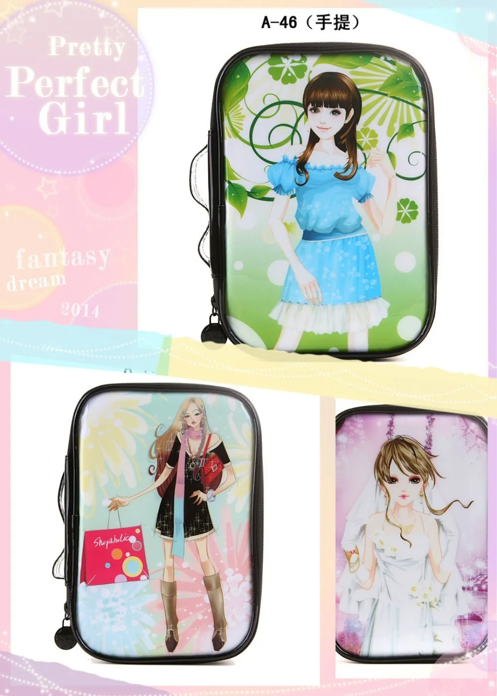 Красивая женская косметичка для макияжа кукол органайзер чехол дорожная сумка