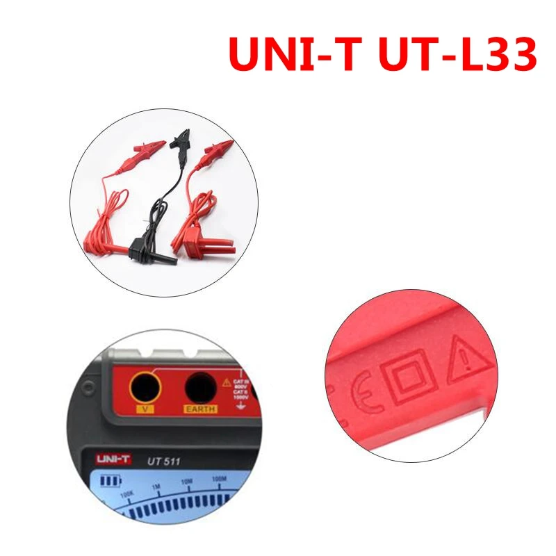 Тестовые провода с зажимом типа Аллигатор для UNI T зонды двойной изоляцией UT511/2 шт.