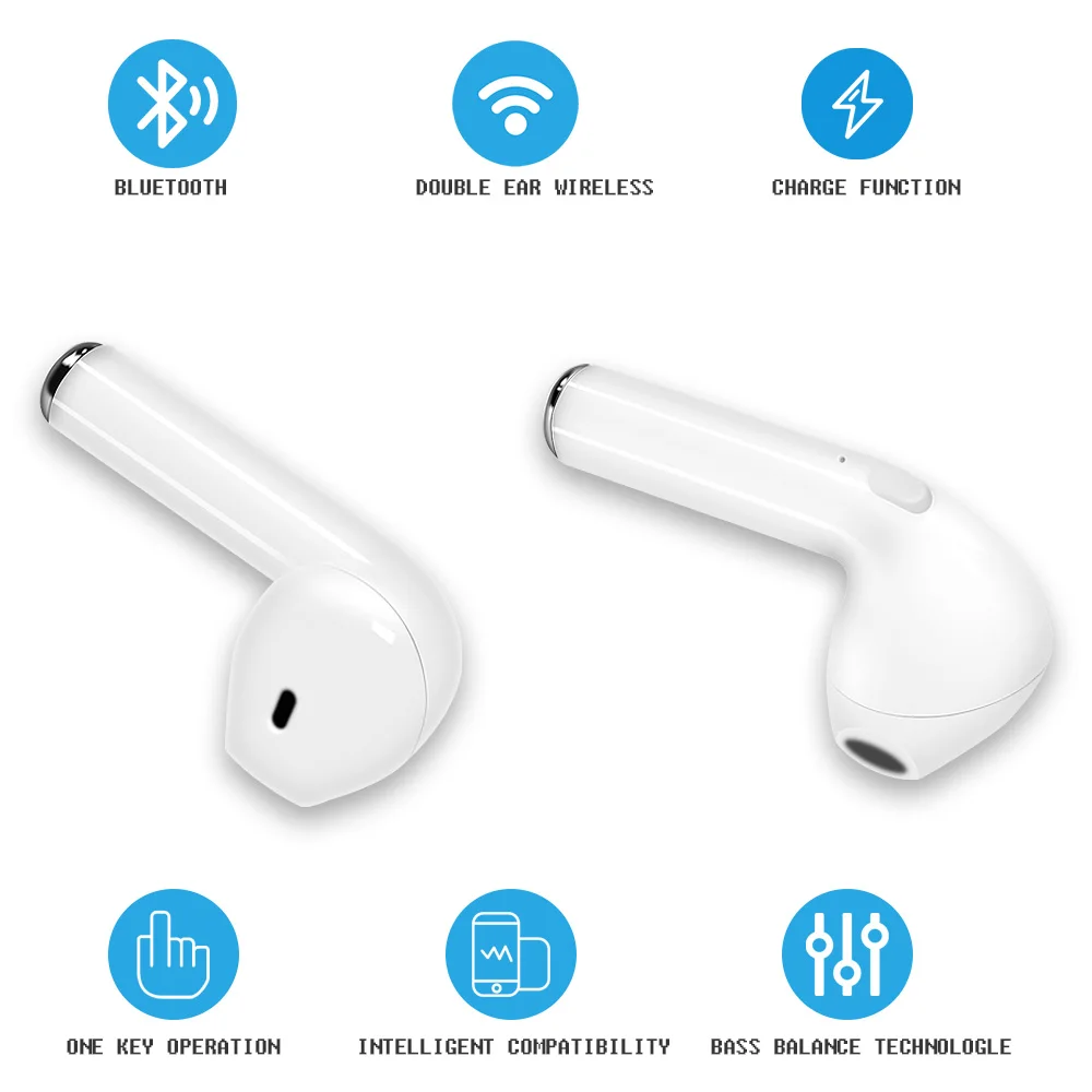 I7s TWS Спортивная Bluetooth гарнитура с стерео беспроводным микрофоном беспроводная