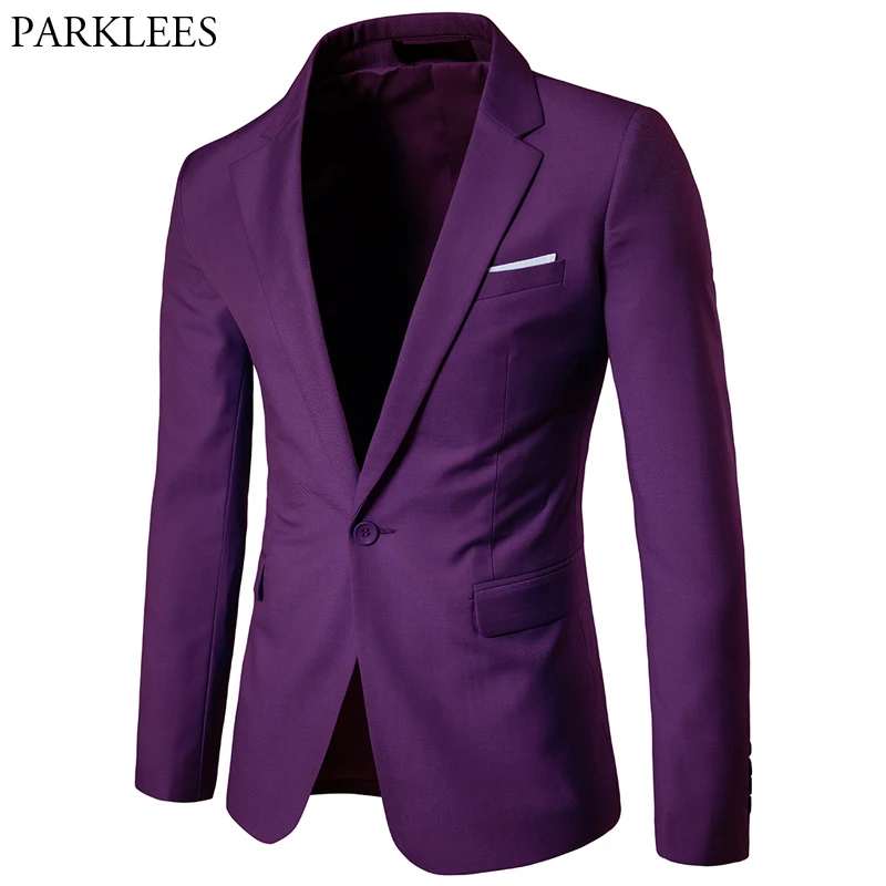 Men's Purple One Button Slim Fit Suit Blazer 2022 Spring New Wedding Business Tuxedo Blazer Jacket Men Costume Homme Mariage 6XL