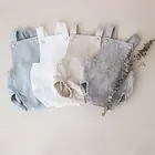 Пляжный костюм для новорожденных мальчиков и девочек костюм, Летний комбинезон, повседневная одежда без рукавов с открытой спиной Твердые наряды