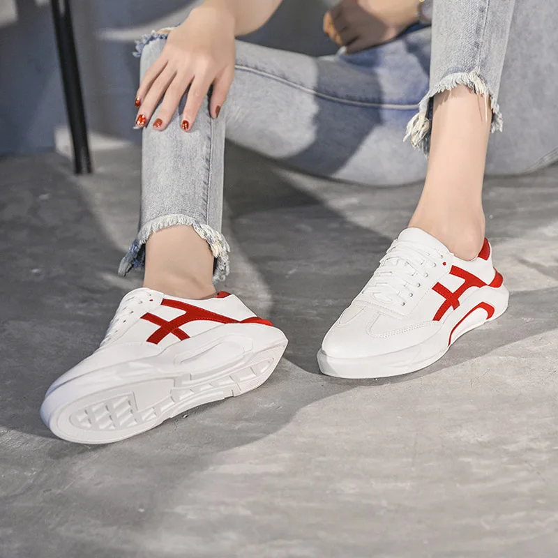 Женские кроссовки из натуральной кожи Брендовая женская обувь на плоской