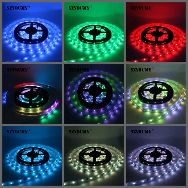 

SZYOUMY 5M 12V 6803 IC Dream Color RGB 5050 SMD 30 / IP66 Magic Color + 133