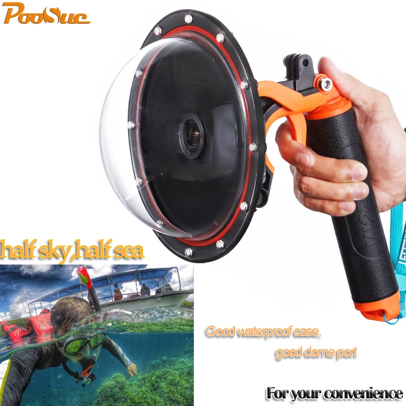 6 &quotGo Pro 4 Дайвинг купол порт/водонепроницаемый чехол Корпус + триггер и ручка для