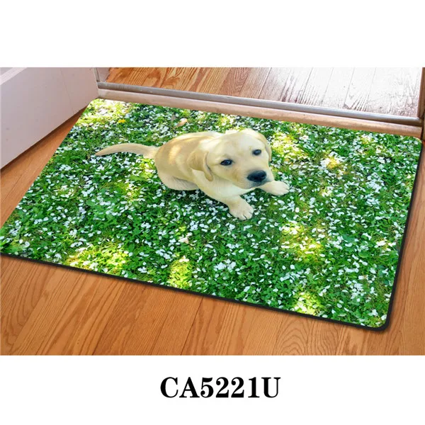 CA5221U HUGSIDEA, нескользящий домашний ковер для спальни, гостиной, кухни, 3D, креативные, животные, мопс, узор, коврики, коврики 40*60 см, коврик для двери - Цвет: CA5221U