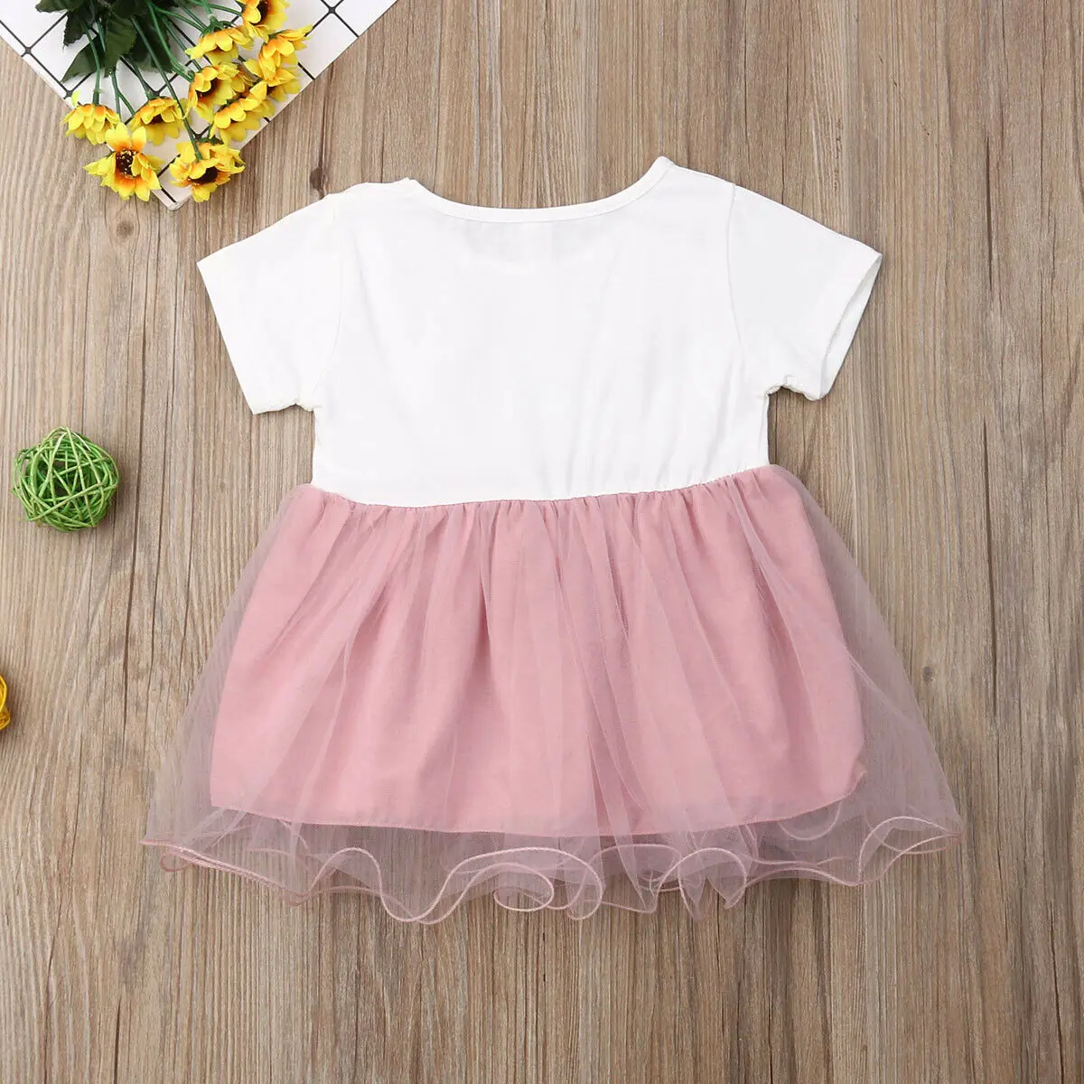 Newborn Infant Toddler Kid Baby Girl 2019 Summer Cute Pink Rabbit Party Pageant Wedding Princess Tulle Dress Clothes Sundress | Мать и