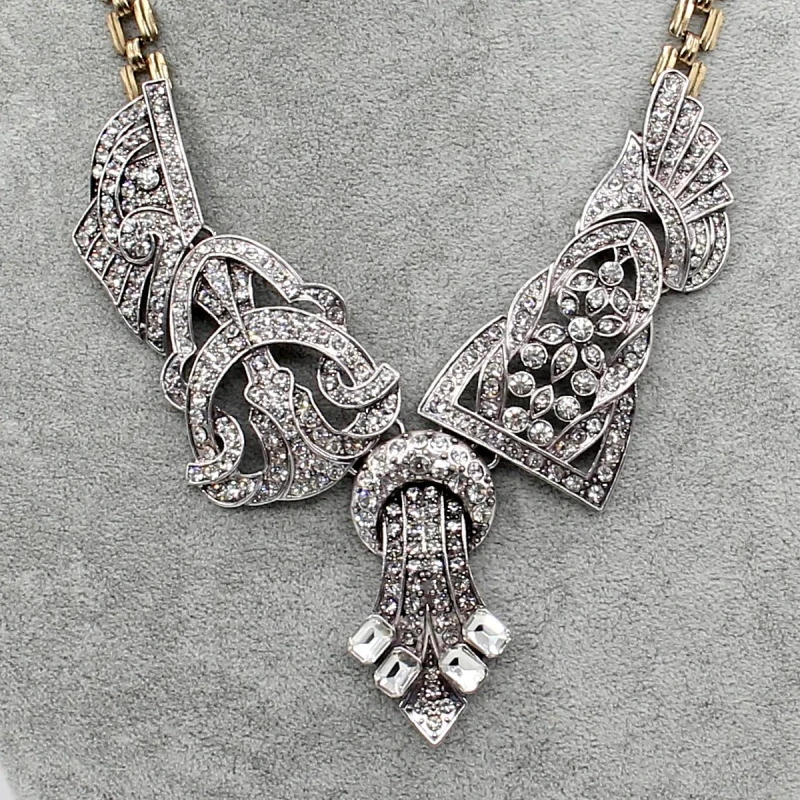 Ожерелье UKEN женское винтажное геометрическое со стразами | Украшения и