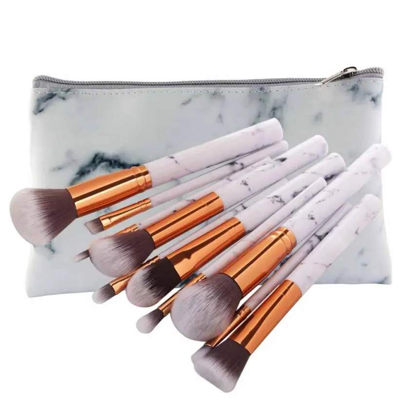 10Pcs Professional Makeup Brushes set Concealer Eyeshadow Brush Set Tool with cosmetic bag 5M1226 | Красота и здоровье