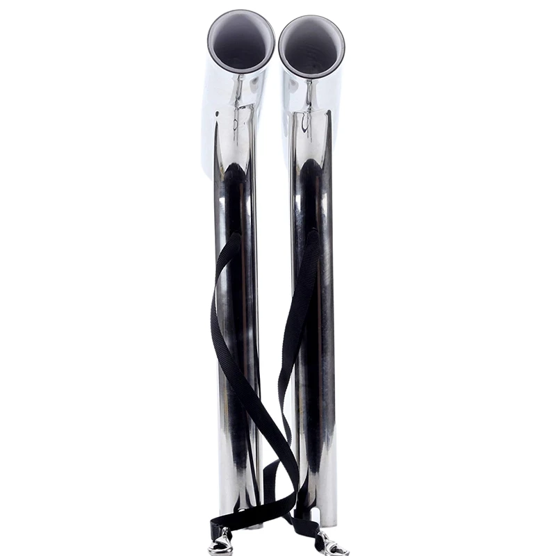 Set of 2 Silver Highly Polished Stainless Steel Outrigger Stylish Rod Holder | Спорт и развлечения