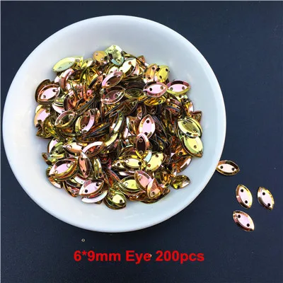 6x9mm Horse Eye 10 г/упак. смешанные цветы сливы Шестерня квадратная форма клевера свободная тесьма с пайетками для шитья свадьбы ремесло Женская одежда Аксессуары - Цвет: 6x9mm Horse Eye