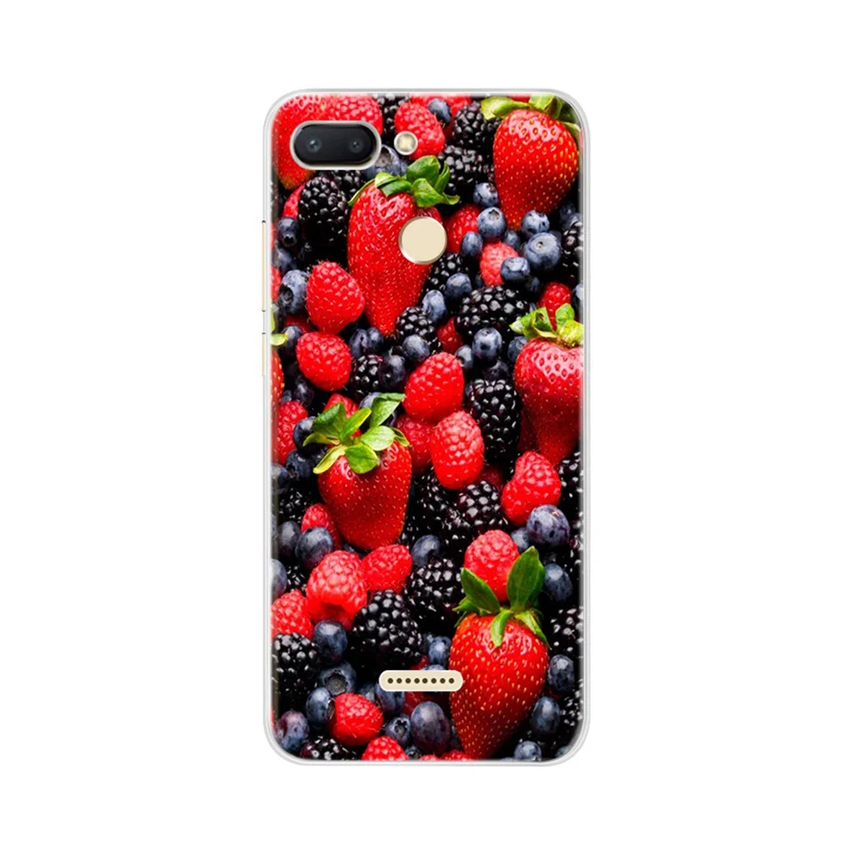 Арбузно-красный Чехол для Xiaomi Redmi 6, чехол для Redmi 6, мягкие силиконовые с рисунком, задняя крышка для Coque Redmi6, Xiaomi Redmi 6, чехол для телефона, бампер - Цвет: Арбузно-красный