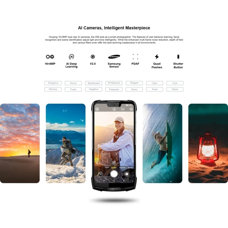 DOOGEE S90 прочный смартфон 6 ГБ+ 128 Гб 6,18 дюймов IP68 Водонепроницаемый Android 8,1 MTK6771 две sim-карты 4G NFC, OTA мобильный телефон